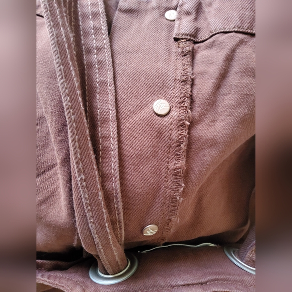 We The Free Fields Of Flowers Wide-Leg Overalls-Mocha {NWT} - Picture 7 of 8